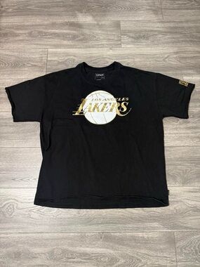 Express Black Tee with Gold Lakers Print